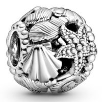 Pandora 798950C00 Bedel Starfish Shells and Hearts zilver - thumbnail