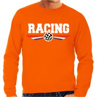 Racing coureur supporter sweater / trui met Nederlandse vlag oranje voor heren