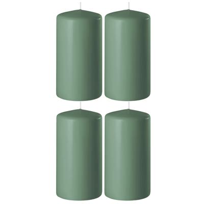 Enlightening Candles Cilinder/stompkaars - 4x - groen - D6 x H10 cm - 36 branduur