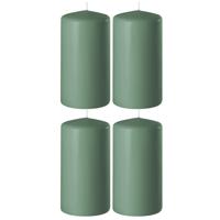 Enlightening Candles Cilinder/stompkaars - 4x - groen - D6 x H10 cm - 36 branduur