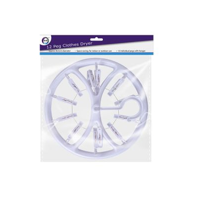 Droogcarrousel/droogmolen wit met 12 knijpers 26,5 cm Droogcarrousel/droogmolen wit met 12 knijpers 26,5 cm