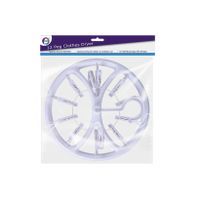 Droogcarrousel/droogmolen wit met 12 knijpers 26,5 cm