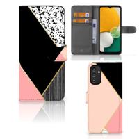 Samsung Galaxy A14 4G | Book Case | Zwart Roze Vormen Samsung Galaxy A14 4G | Book Case | Zwart Roze Vormen