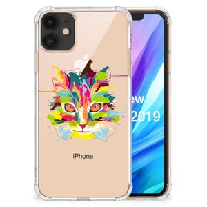 Apple iPhone 11 Stevig Bumper Hoesje Cat Color