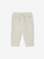Babybroek van katoengaas groengrijs Babybroek van katoengaas groengrijs