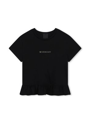 Givenchy Kids t-shirt en coton à logo strassé - Noir