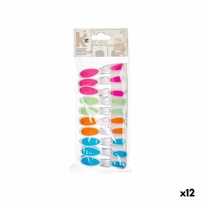 Kledinghaken Multicolour Metaal Siliconen Plastic 8,5 x 4 x 1 cm (12 Stuks)