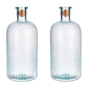 2x Glazen vaas/vazen 8 liter van 19 x 42 cm