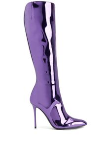 Giuseppe Zanotti bottes Brytta 90 mm en cuir à fini verni - Violet