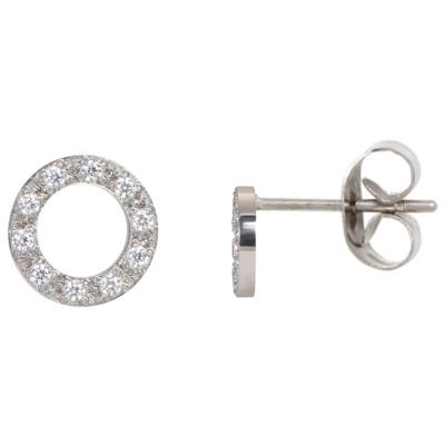 iXXXi Oorbellen Circle Stone 10 mm Zilver