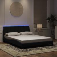 Bedframe met LED zonder matras "Hanko" fluweel zwart 160x200 cm