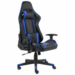 vidaXL Gamestoel draaibaar PVC blauw