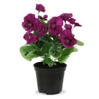 Viool kunstplant 25cm paars in kweekpot