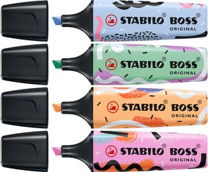 Markeerstift STABILO Boss Original by Ju Schnee etui ÃƒÆ’ 4 kleuren