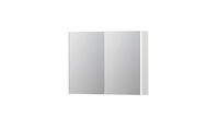 INK SPK1 spiegelkast met 2 dubbel gespiegelde deuren, 1 verstelbaar glazen planchet, stopcontact en schakelaar 80 x 14 x 60 cm, hoogglans antraciet - thumbnail