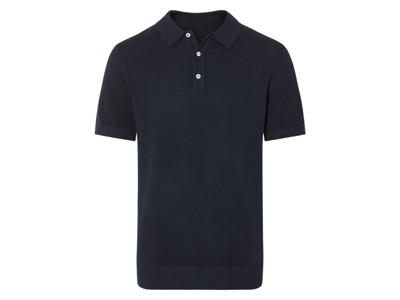 esmara Men Gebreid heren poloshirt (Marineblauw, M)