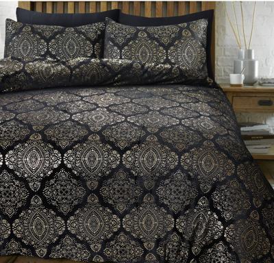 Sleeptime Glamour Flanel Art Foil Zwart 240 x 200/220 cm