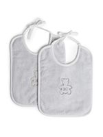 Brunello Cucinelli Kids lot de deux bavoirs en coton à logo brodé - Gris - thumbnail