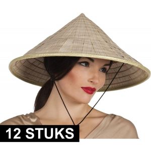 12x Aziatische hoeden verkleed accessoire