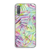 Tropical Palms Blue: Samsung Galaxy A7 (2018) Transparant Hoesje