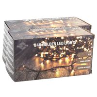 Set van 2x stuks kerstverlichting goud 1800 cm