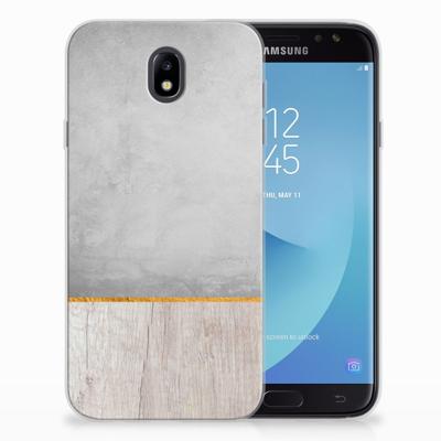 Samsung Galaxy J7 2017 | J7 Pro | Bumper Hoesje | Wood Concrete