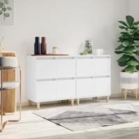 Dressoirs 2 st 60x35x70 cm bewerkt hout wit