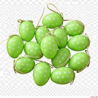 Arti Casa Paaseieren - 12x stuks - groen - witte stipjes - L6 cm - pasen - paasversiering