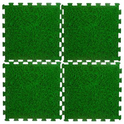 Foam puzzelmat zwembadtegels / fitnesstegels - Gras - 16x stuks - 50 x 50 cm p/stuk