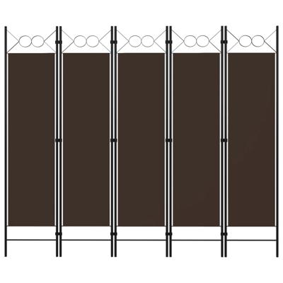 Kamerscherm met 5 panelen 200x180 cm bruin