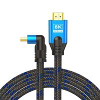 Savio HDMI (M) v2.1 kabel, schuin, 8K, HDR Dynamic, OFC koper, 5m, CL-175