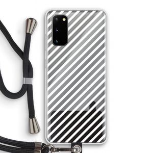 Strepen zwart-wit: Samsung Galaxy S20 Transparant Hoesje met koord