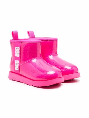 UGG Kids bottes de pluie à bandes logo - Rose