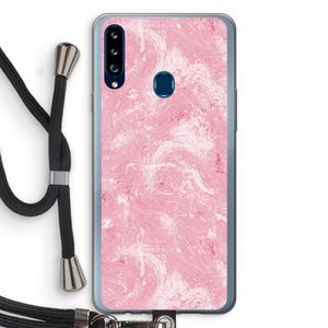 Abstract Painting Pink: Samsung Galaxy A20s Transparant Hoesje met koord
