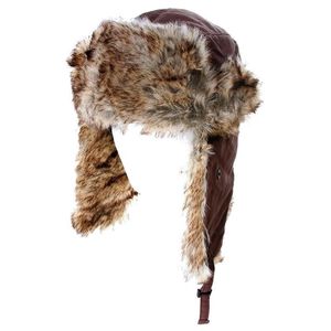 Russische muts bruin met nepbont en flappen voor volwassenen 61 cm  -