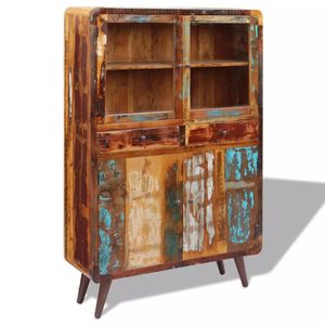 vidaXL Dressoir 120x38x180 cm massief gerecycled hout