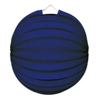 Party Lampion van papier - ronde vorm - blauw - Dia 22 cm