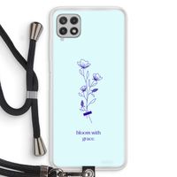Bloom with grace: Samsung Galaxy A22 4G Transparant Hoesje met koord