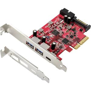 Renkforce 1 + 4 poorten USB 3.2 Gen 2-controllerkaart USB 3.2 Gen 2 PCIe x4