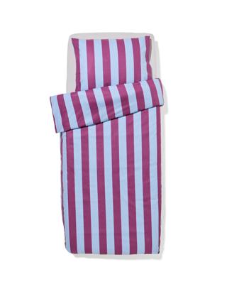 HEMA Dekbedovertrek 140x200/220cm zacht katoen strepen blauw-paars (multi)