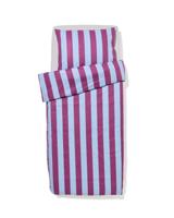 HEMA Dekbedovertrek 140x200/220cm zacht katoen strepen blauw-paars (multi)