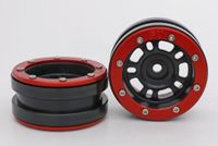 Metsafil Beadlock Wheels PT-Distractor Zwart / Rood 1.9 (2st)