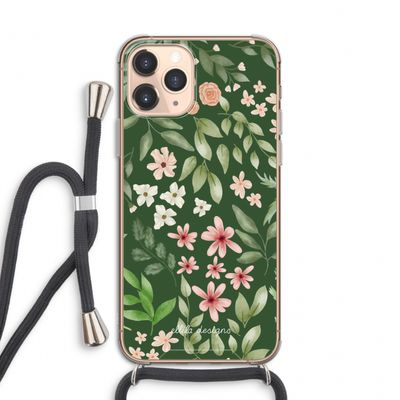 Botanical green sweet flower heaven: iPhone 11 Pro Transparant Hoesje met koord
