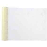 Santex Bruiloft tafelloper op rol - polyester - ivoor wit - 30 cm x 10 m - Feesttafelkleden - thumbnail