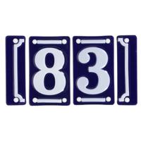 Best for Boots huisnummer 83 - met sierrand - Oudhollands - emaille - blauw/wit