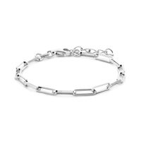 Armband Paperclip Zilver Vierkante Buis 3,0 mm 18 cm