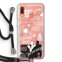 Good vibes: Samsung Galaxy A20e Transparant Hoesje met koord
