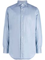 Brioni chemise en coton à col biaisé - Bleu