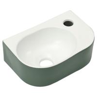 Waskom Differnz Lina fontein Keramiek 30x20x10 cm Groen/ hoogglans wit