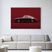Urban Cotton Wandkleed 'Vintage Porsche Red' 80 x 110cm in Frame - black
